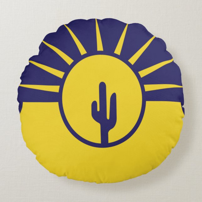 Mesa (Arizona) City flagga Rund Kudde (Framsidan)