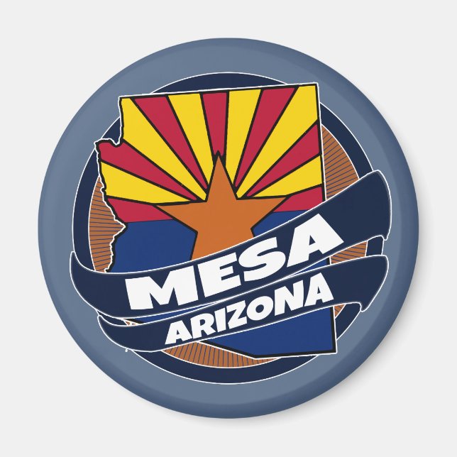 Mesa Arizona flagga burst magnet (Framsidan)