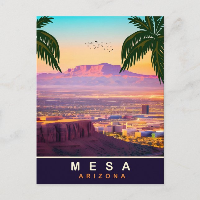 Mesa, Arizona, Flygbild över staden, Resa Vykort (Framsida)