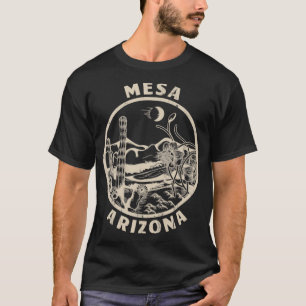 Mesa Arizona Linocut Distress Desert Illustratio T Shirt