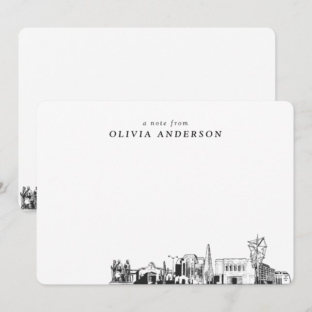 Mesa Arizona Sketch Personlig Note Cards Anteckningskort (Fram/baksida)
