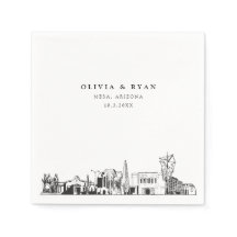 Mesa Arizona Skyline Bröllop Papper Cocktail Napki