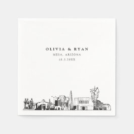 Mesa Arizona Skyline Bröllop Papper Cocktail Napki Pappersservett