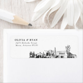Mesa Arizona Skyline Modern Returetiketters Returadress Etikett