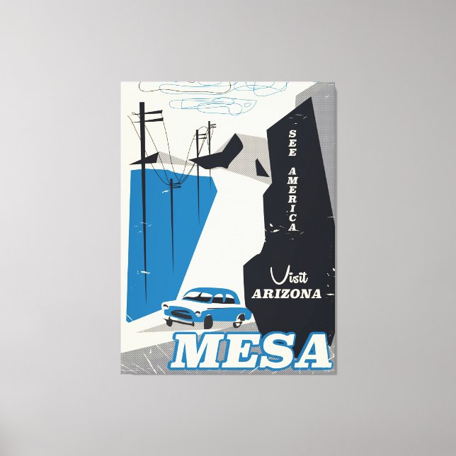 Mesa Arizona vintage stil reseaffisch Canvastryck (Framsida)
