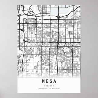 Mesa City Karta Poster