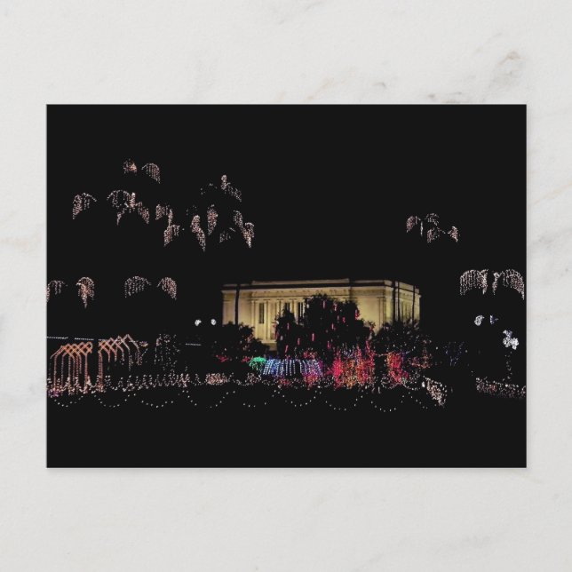 Mesa temple christmas ljus helg vykort (Framsida)