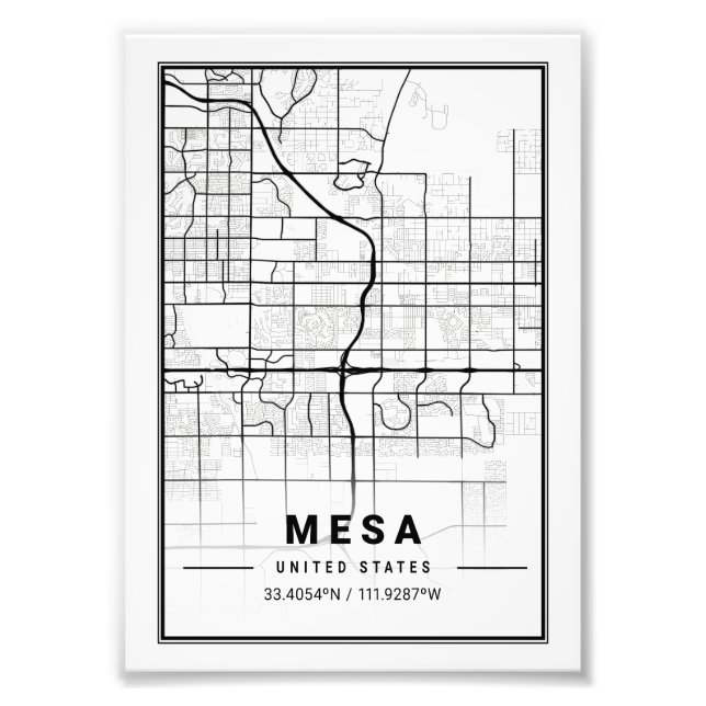 Mesa - United Stater Ligth City Karta Fototryck (Framsidan)