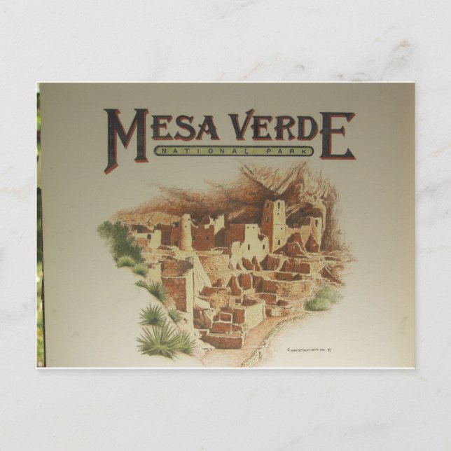 Mesa Verde Anasazi bostäder Vykort (Framsida)
