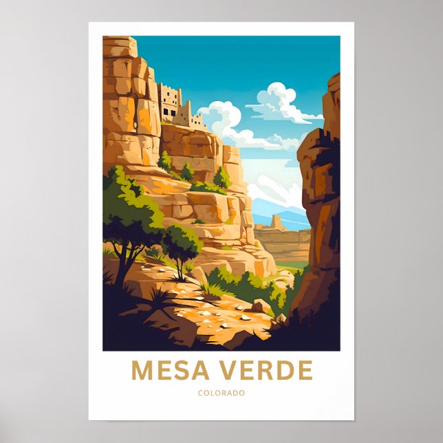 Mesa Verde Colorado Travel Skriv ut Poster (Framsidan)