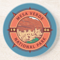 Mesa Verde National Park Retro Compass Emblem
