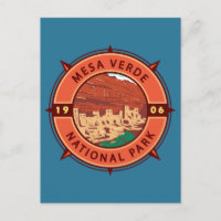 Mesa Verde National Park Retro Compass Emblem