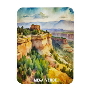 Mesa Verde National Park Watercolor Painting Magnet