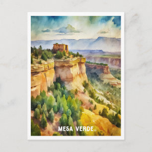 Mesa Verde National Park Watercolor Painting Vykort