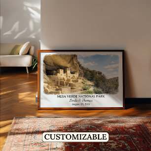 Mesa Verde nationalpark Colorado, Akvarell Poster