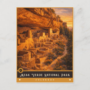 Mesa Verde nationalpark Gammal vykort