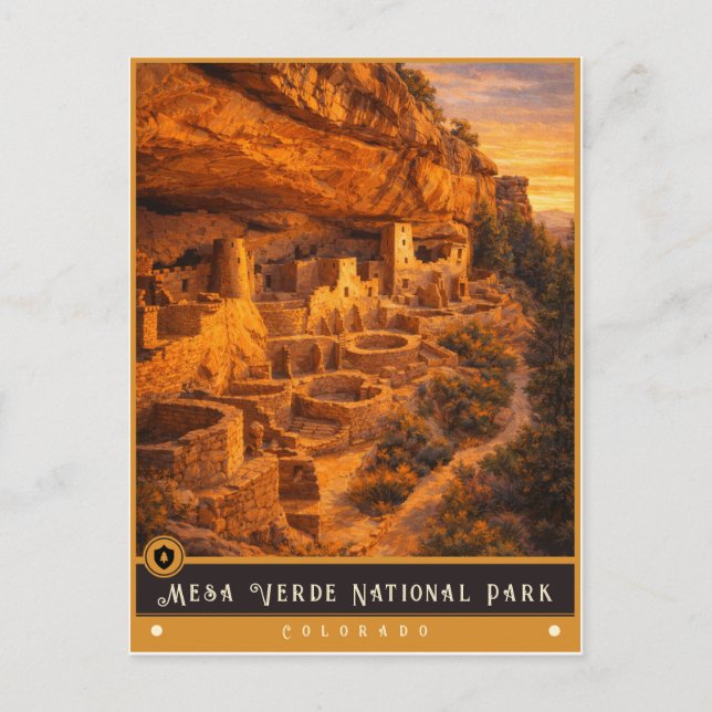 Mesa Verde nationalpark | Gammal vykort (Framsida)