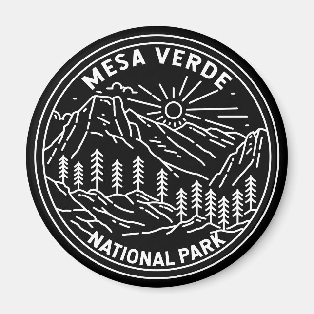 Mesa Verdes nationalpark Colorado Monoline Magnet (Framsidan)