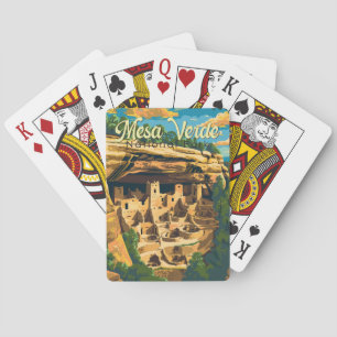 Mesa Verdes nationalpark Illustration Travel Art Casinokort