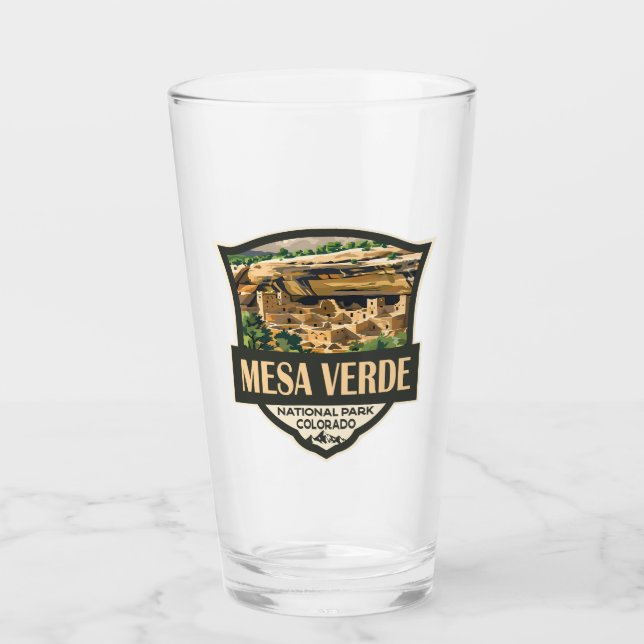 Mesa Verdes nationalpark Illustration Travel Art Glaskopp (Framsida)