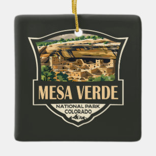 Mesa Verdes nationalpark Illustration Travel Art Julgransprydnad Keramik