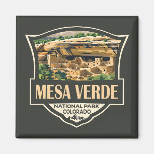 Mesa Verdes nationalpark Illustration Travel Art Magnet