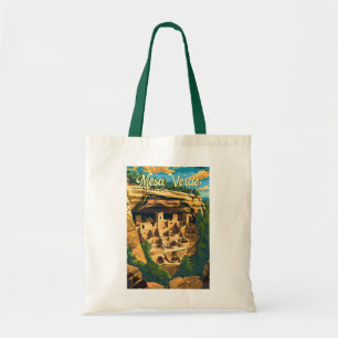 Mesa Verdes nationalpark Illustration Travel Art Tygkasse