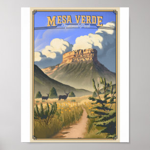 Mesa Verdes nationalpark Litho Artwork Poster