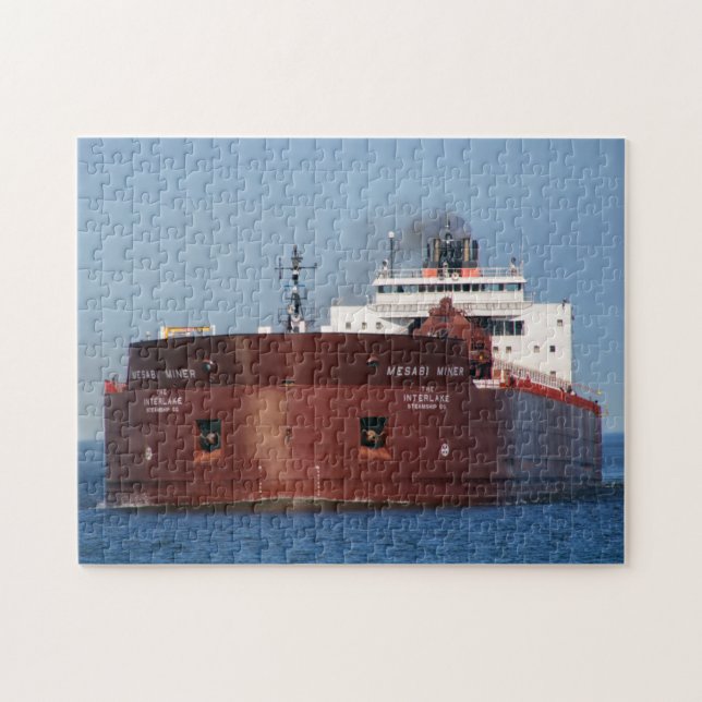 Mesabi Miner-fartyg på Lake Superior Pussel (Horisontell)