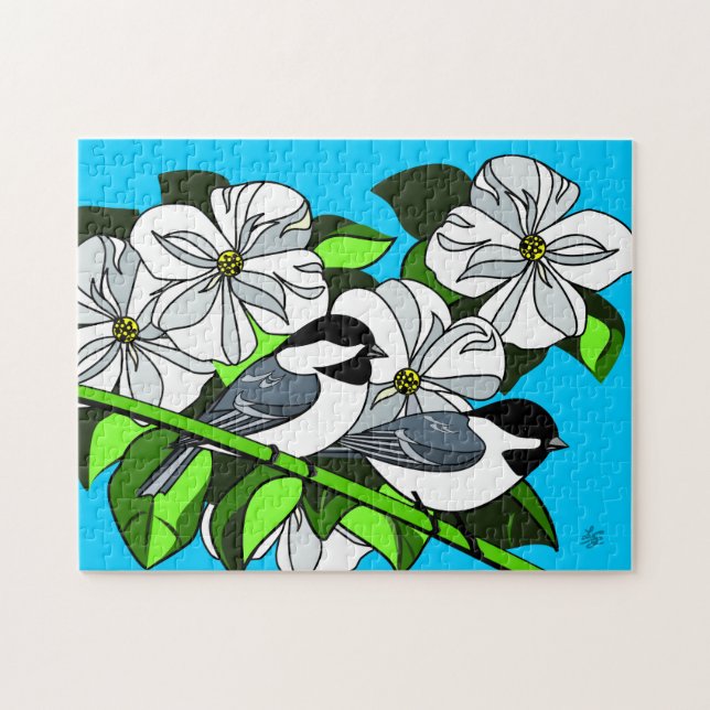 Mesar och blommor pussel (Horisontell)