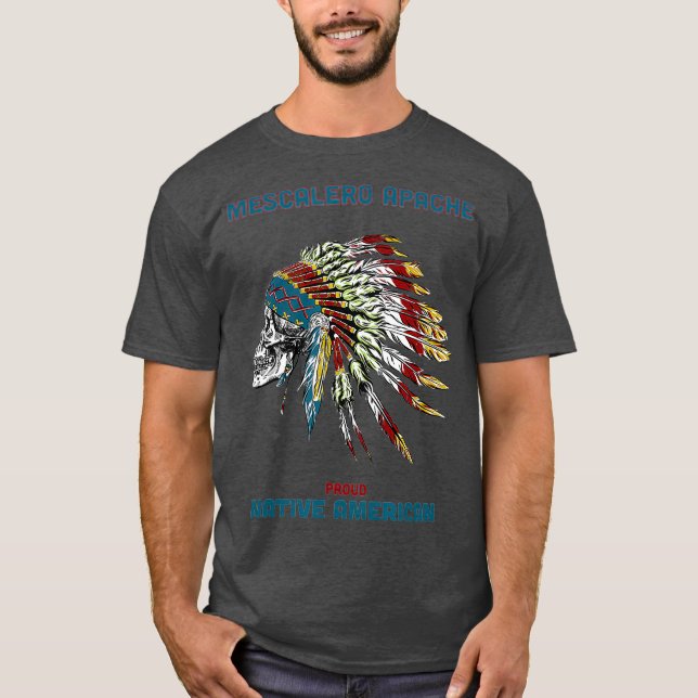 MESCALERO APACHE Tribe Native Indian T Shirt (Framsida)