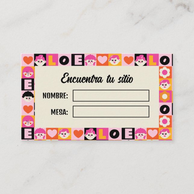 Meseros Seating Plan Boda Original Divertida Placeringskort (Framsida)