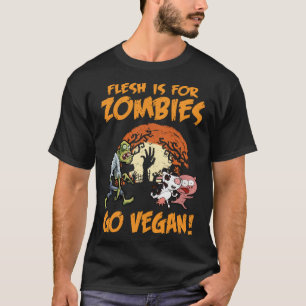 Mesh är till för Zombies Go Vegan Funny Halloween- T Shirt