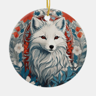 Mesmerizing Artic Fox Wildlife Julgransprydnad Keramik