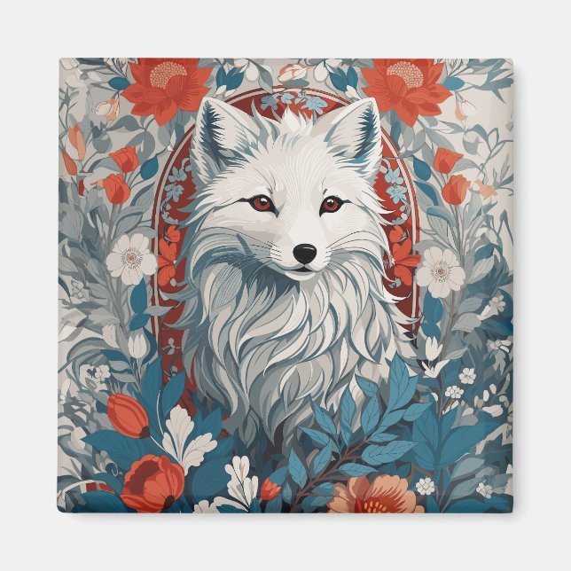 Mesmerizing Artic Fox Wildlife Magnet (Framsidan)