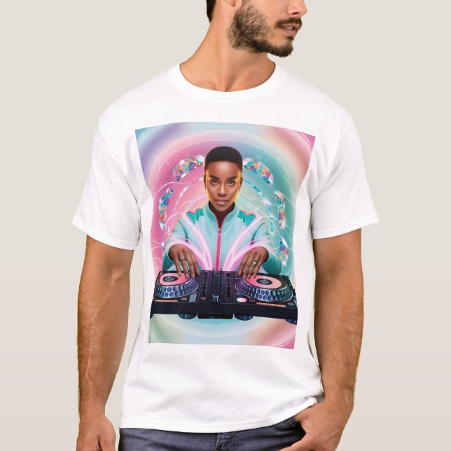Mesmerizing DJ Kaleidoscope Design T Shirt (Framsida)