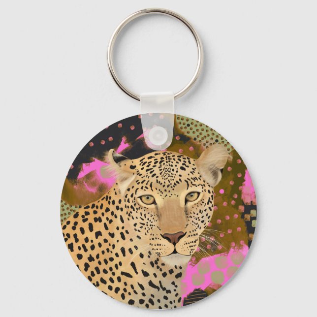 Mesmerizing Leopard Nyckelring (Framsida)