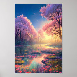 Mesmerizing Rosa Symphony in Marsh Poster