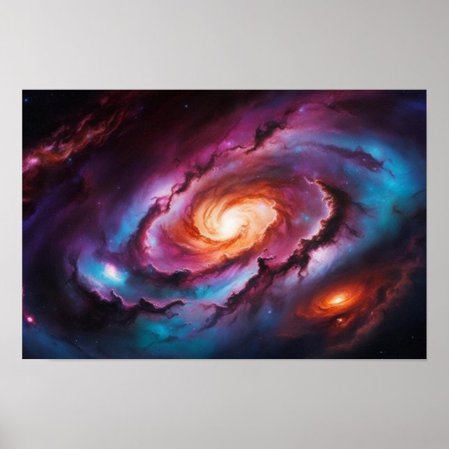 Mesmerizing Spiral Galaxy: Cosmic Vortex Poster (Framsidan)