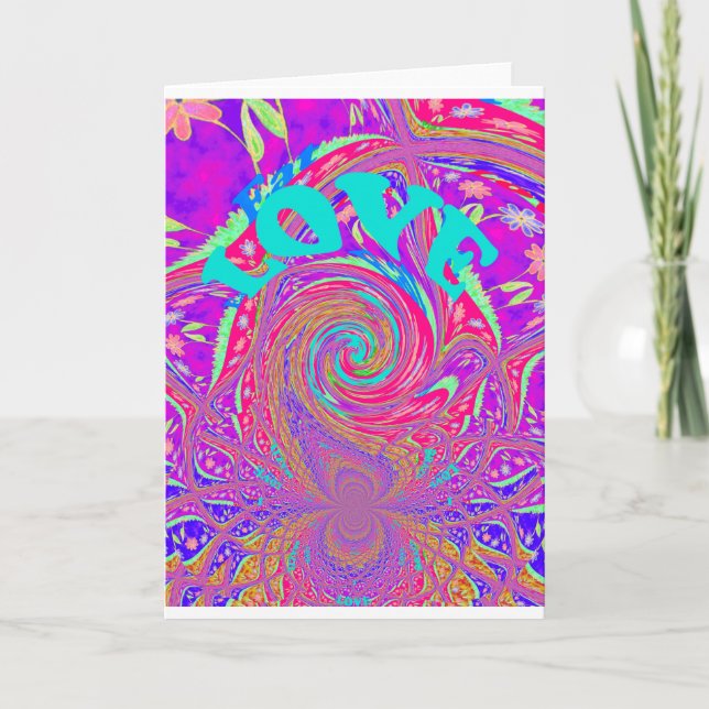 Mesmerizing Whirlpool Kärlek Cyan Text Graphics Meddelande (Framsida)