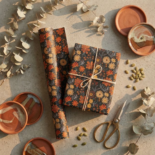 Mesoamerikan-Inspired Embroized-Blommönster Presentpapper (Skapare uppladdad)