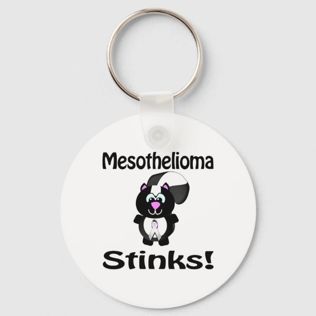 Mesoteliom Stinker Skunk Medvetenhet Design Nyckelring (Framsida)
