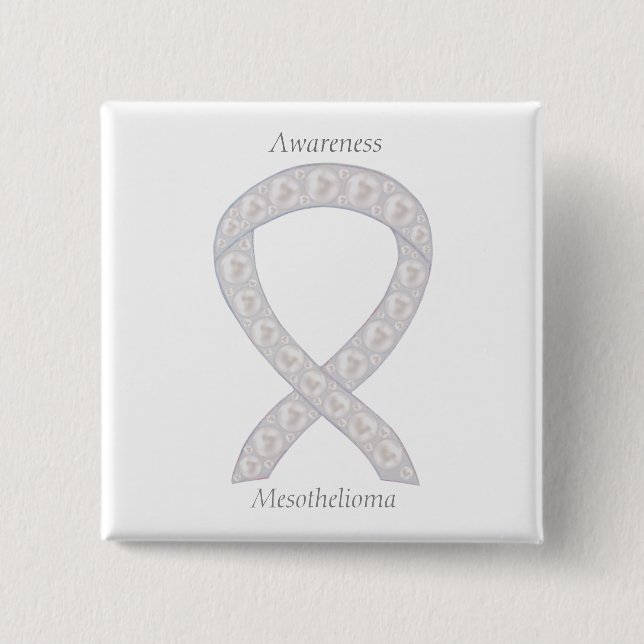 Mesotelioma Awareness Ribbon Anpassningsbar Button Knapp (Framsida)