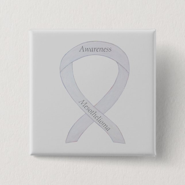 Mesotelioma Awareness Ribbon Anpassningsbar Button Knapp (Framsida)