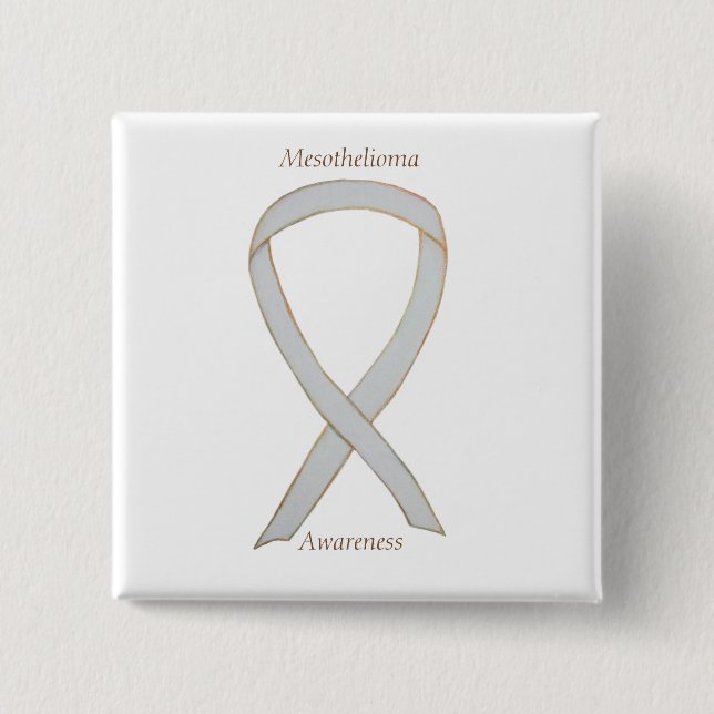 Mesotelioma Awareness Ribbon Anpassningsbar Button Knapp (Framsida)