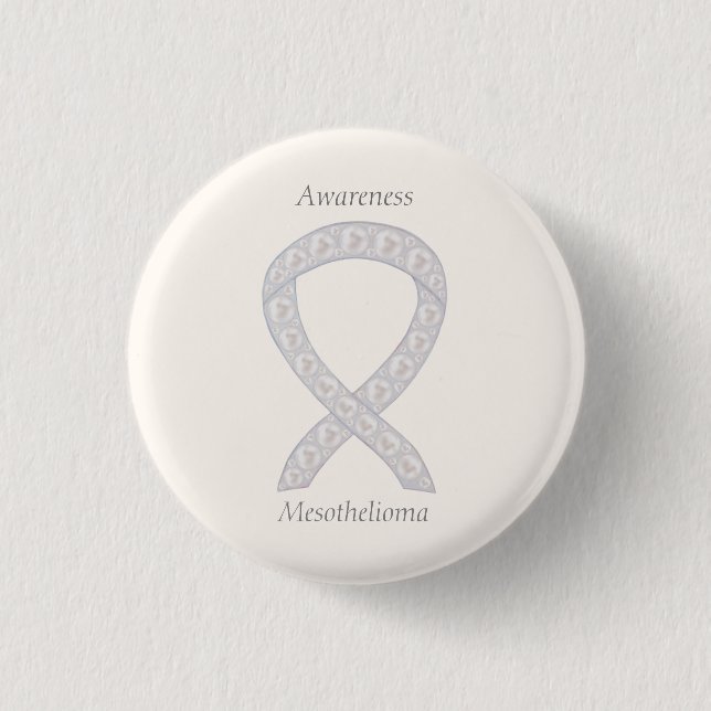 Mesotelioma Awareness Ribbon Anpassningsbar Button Knapp (Framsida)
