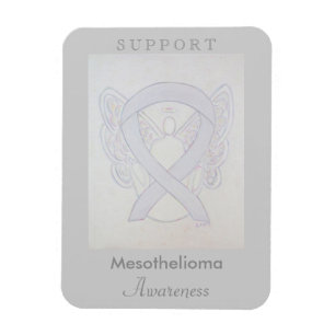 Mesotelioma Medvetenhet Ribbon Angel Anpassningsba Magnet