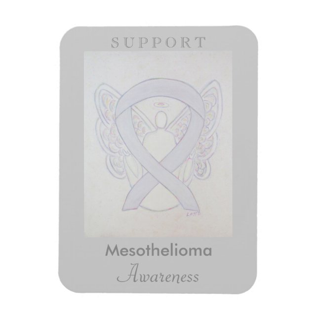 Mesotelioma Medvetenhet Ribbon Angel Anpassningsba Magnet (Vertikal)