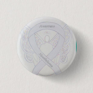 Mesoteliommedvetenhet Ribbon Angel Button Knapp