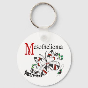 Mesothelioma för målat glassfjäril 2 nyckelring